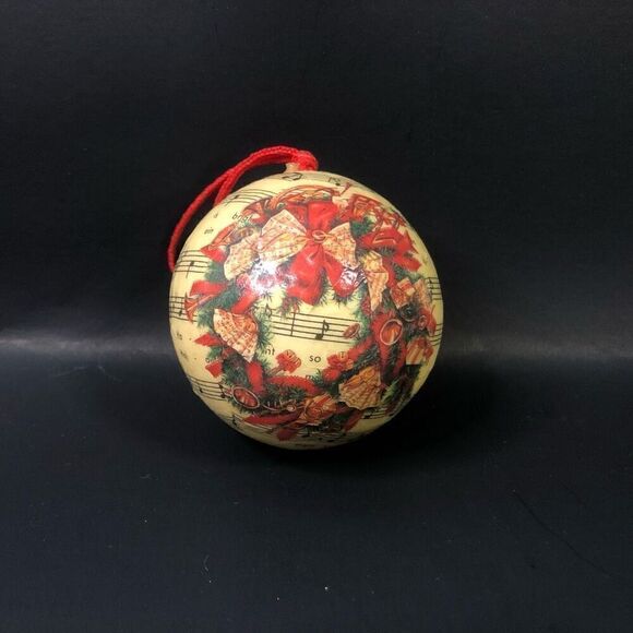 vintage victorian style decoupage music sheet with wreath ornament holiday xmas - Picture 1 of 3